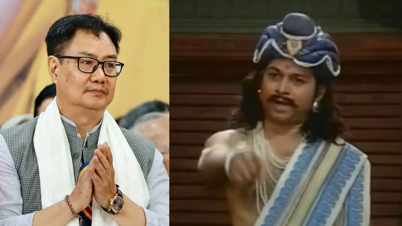 കേന്ദ്രമന്ത്രി കിരൺ റിജിജു | Photo: ANI | ചാണക്യ സീരിയലിൽ നിന്നുള്ള ദൃശ്യം | Image credit: @KirenRijiju x video screengrab