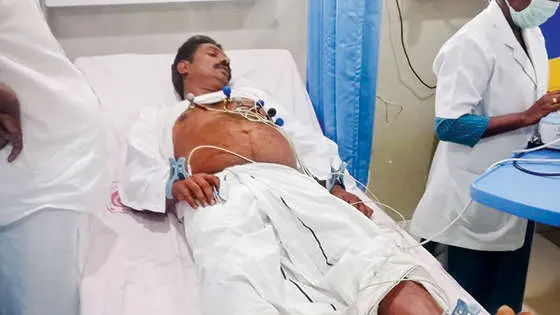 പാടിച്ചിറയിലെ സംഘർഷത്തിൽ പരിക്കേറ്റ ഡിസിസി ജന. സെക്രട്ടറി ഒ.ആർ. രഘു മാനന്തവാടി ഗവ. മെഡിക്കൽ കോളേജ് ആശുപത്രിയിൽ ചികിത്സയിൽ