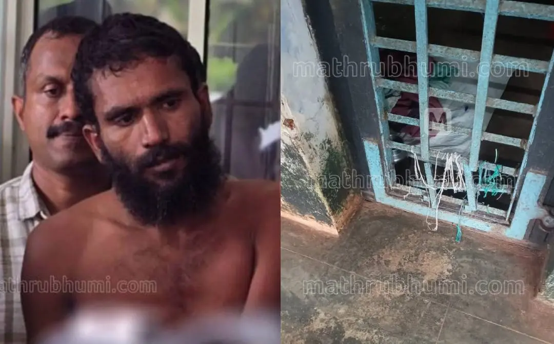 പിടിയിലായ ഗോവിന്ദച്ചാമി, ഗോവിന്ദച്ചാമി കണ്ണൂരില്‍കിടന്ന സെല്ലിന്റെ ചിത്രം | ഫോട്ടോ: മാതൃഭൂമി