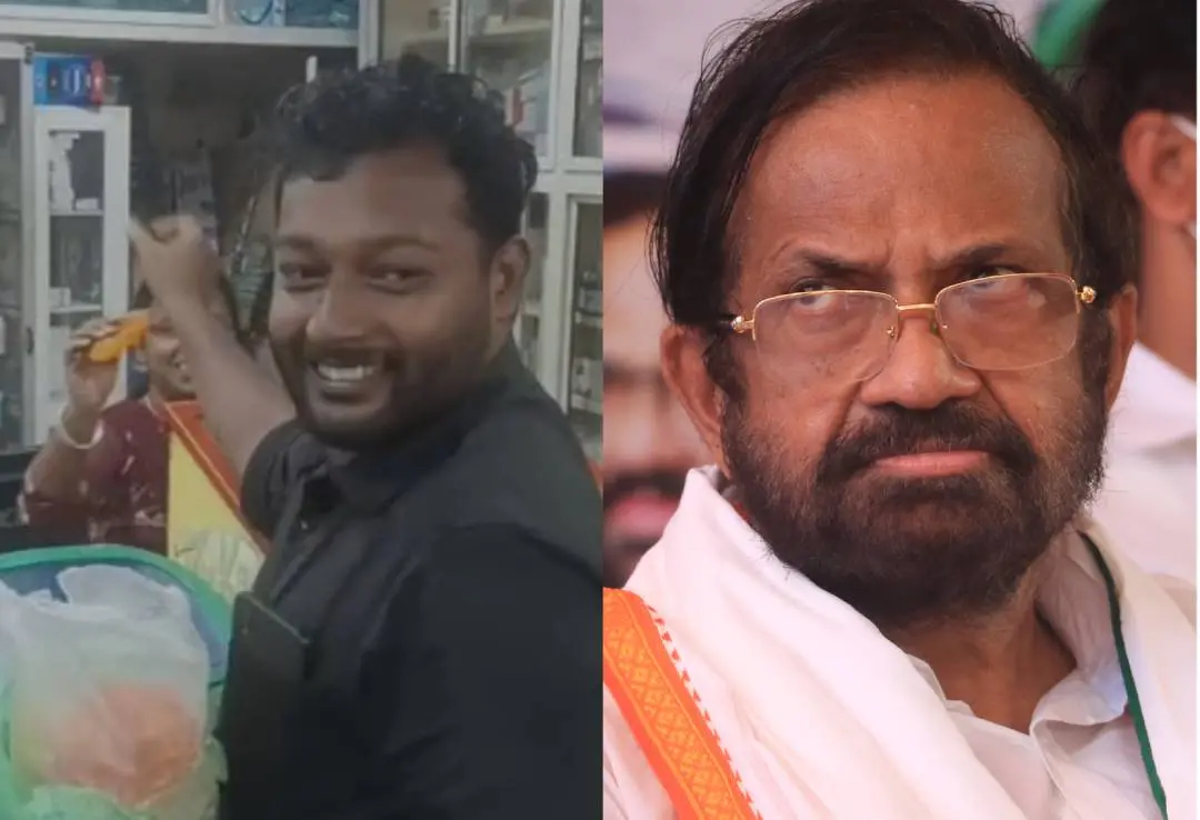 ഷംനാദ് മധുരവിതരണം നടത്തുന്നു, പാലോട് രവി