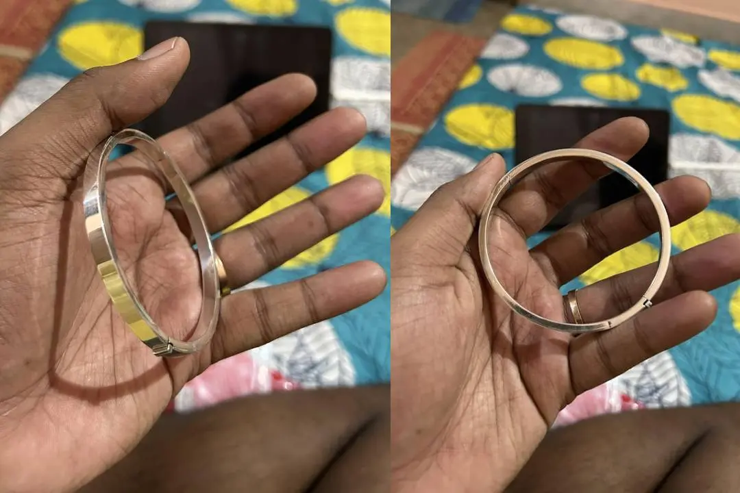സമ്മാനമായി ലഭിച്ച വെള്ളി ബ്രേസ്ലെറ്റ് | Photo: reddit/ Kind_Transition_7885