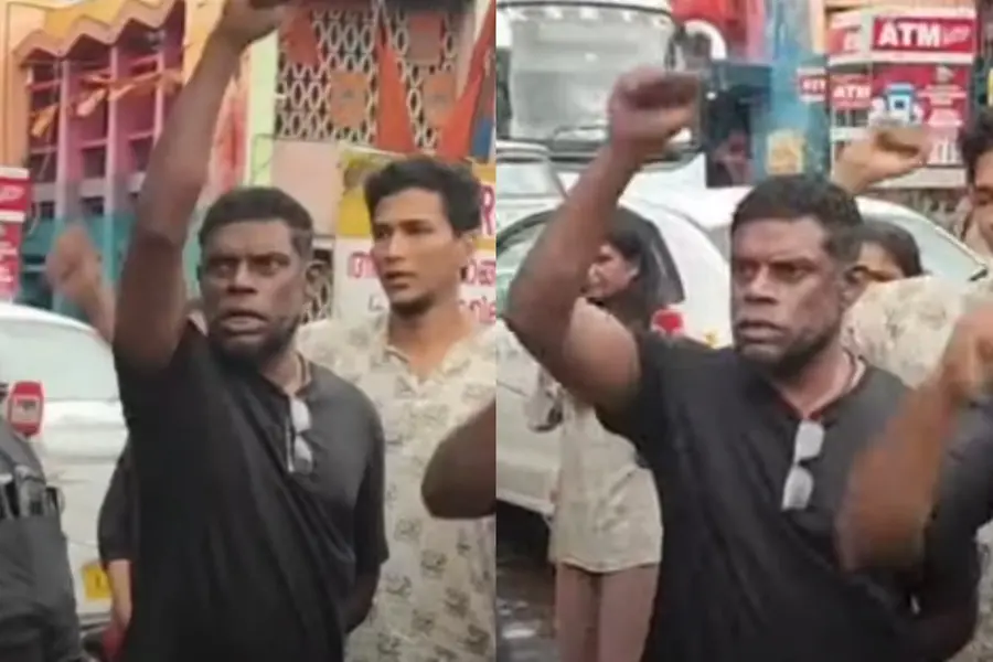 'കണ്ണേ... കരളേ...'; മുഷ്ടിചുരുട്ടി മുദ്രാവാക്യം വിളിച്ച് വിനായകൻ, വിഎസിന് അന്ത്യാഭിവാദ്യം അർപ്പിച്ചു