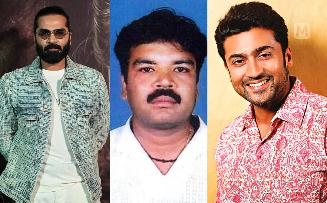 നടൻ ചിമ്പു, അന്തരിച്ച സ്റ്റണ്ട്മാൻ മോഹൻരാജ്, സൂര്യ | ഫോട്ടോ: AFP, X, എൻ.എം. പ്രദീപ്\ മാതൃഭൂമി