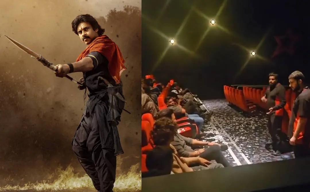 പവൻ കല്യാൺ, യുകെയിലെ തിയേറ്ററിൽനിന്നുള്ള ദൃശ്യം | ഫോട്ടോ: X, സ്ക്രീൻഗ്രാബ്