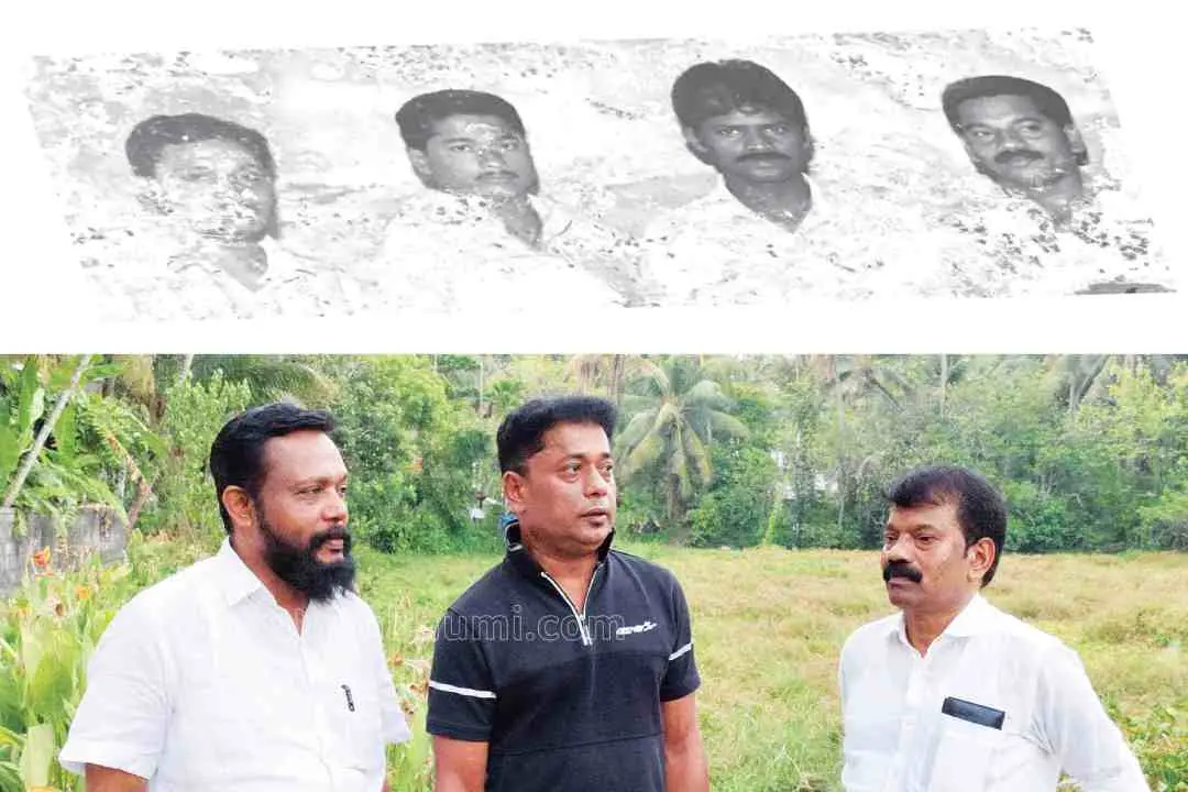 ഹരിദാസ് ഉള്പ്പെടെയുള്ളവര് ജയിലില്നിന്ന് ഇറങ്ങിയപ്പോള് എടുത്ത ചിത്രം (മുകളില്), താഴെ വി.ജി.ബിജു, ആര്.വി.റഫീഖ്, ടി.എം.ബാബുരാജ് എന്നിവര് |ഫോട്ടോ:മാതൃഭൂമി