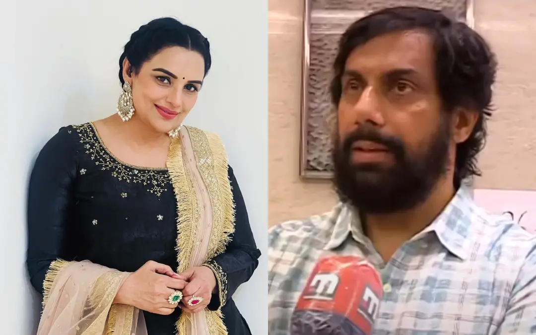 ശ്വേതാ മേനോന്, ശ്രീവല്സന് മേനോന് | Photo: Facebook/ Shwetha Menon, Screen grab/ Mathrubhumi News