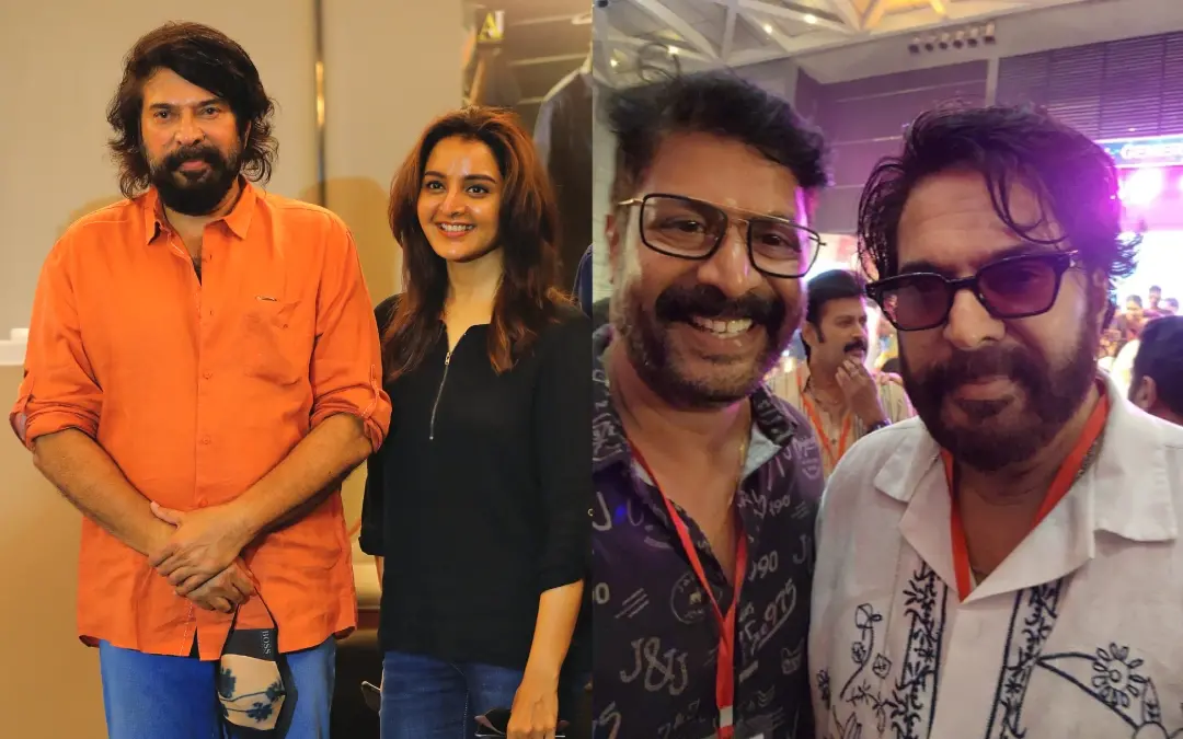 മമ്മൂട്ടിയും മഞ്ജു വാര്യരും, മമ്മൂട്ടിയും ഇർഷാദ് അലിയും | Photos: Mathrubhumi, Facebook