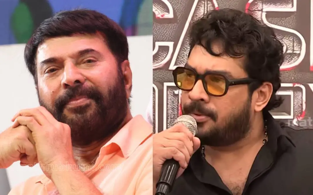 മമ്മൂട്ടി, അഷ്‌കര്‍ സൗദാന്‍ | Photo: Mathrubhumi, Screen grab/ Mathrubhumi News