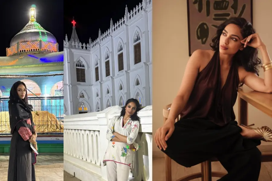 വേളാങ്കണ്ണി പള്ളിയും നാഗൂർ ദർഗയും സന്ദർശിച്ച് നടി ശോഭിത; ചിത്രങ്ങൾ