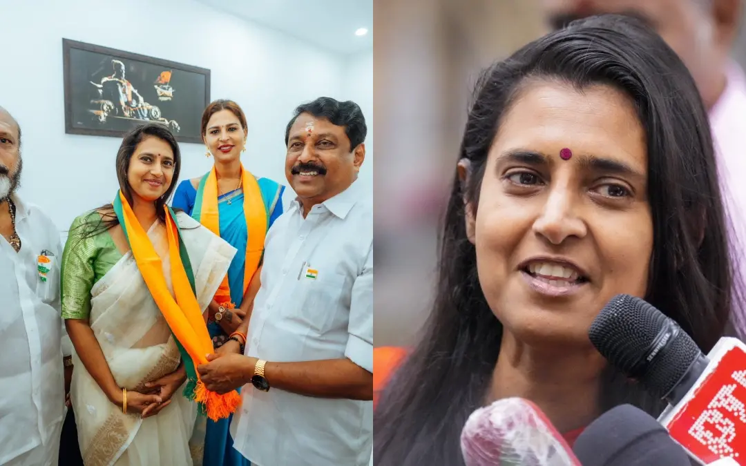 കസ്തൂരി ബിജെപി അംഗത്വമെടുത്തപ്പോള്, കസ്തൂരി | Photo: Facebook/ BJP Tamilnadu, PTI