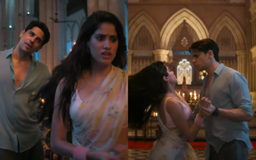 ക്രിസ്ത്യന് സംഘടനയുടെ എതിര്പ്പിനിടയാക്കിയ പരം സുന്ദരിയിലെ രംഗം | Photo: Screen grab/ Maddock Films