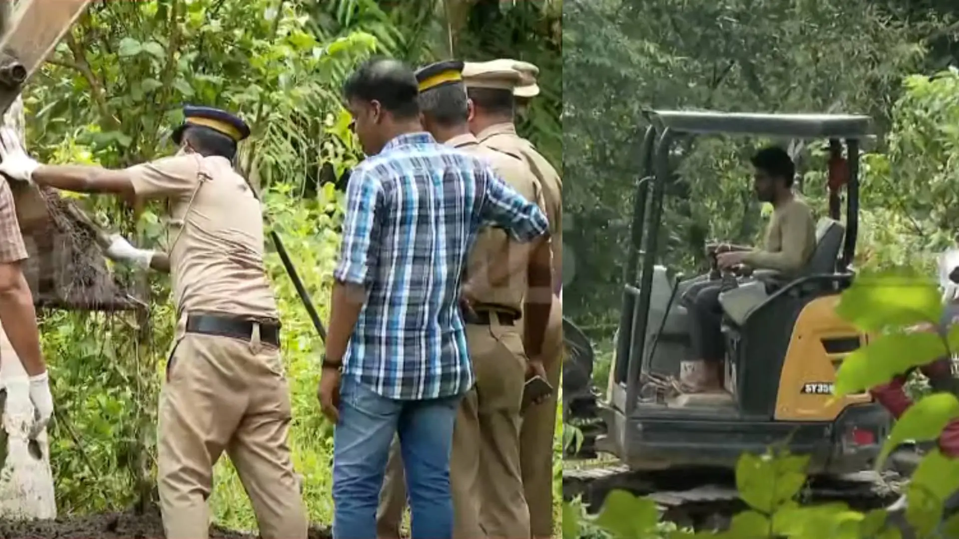സംഭവസ്ഥലത്ത് അന്വേഷണ സംഘം പരിശോധിക്കുന്നു | Photo: Screengrab/ Mathrubhumi News