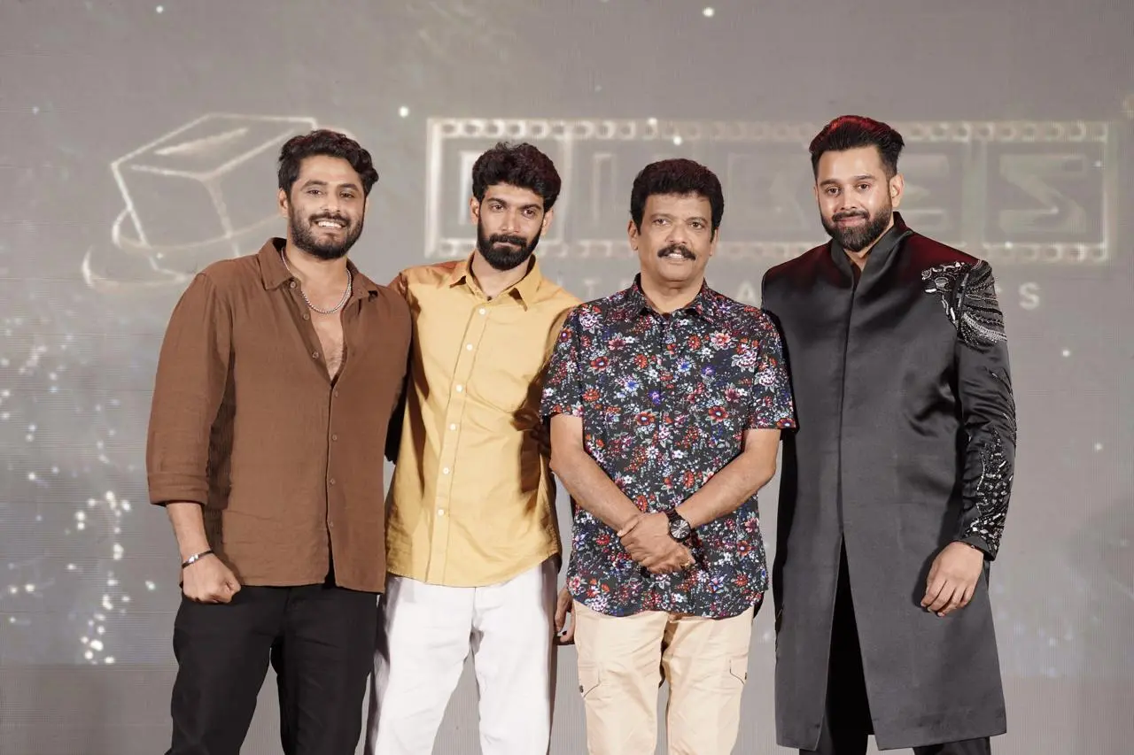 കാട്ടാളൻ എന്ന ചിത്രത്തിന്റെ പൂജ ചടങ്ങിൽ ആന്റണി വർ​ഗീസ്, സംവിധായകൻ പോൾ ജോർജ്, ജ​ഗദീഷ്, ഷെരീഫ് മുഹമ്മദ് എന്നിവർ | ഫോട്ടോ: അറേഞ്ച്ഡ്