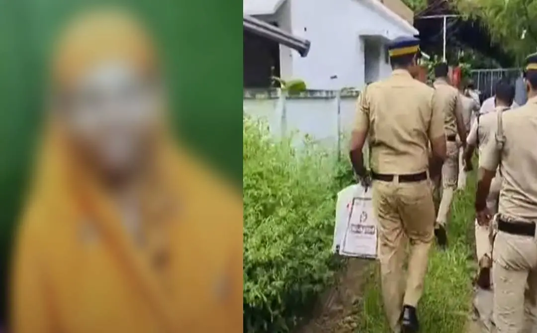 കൊല്ലപ്പെട്ട സ്ത്രീ, സ്ഥലത്ത് പരിശോധനയ്ക്കെത്തിയ പോലീസ് സംഘം | Screengrab: Mathrubhumi News