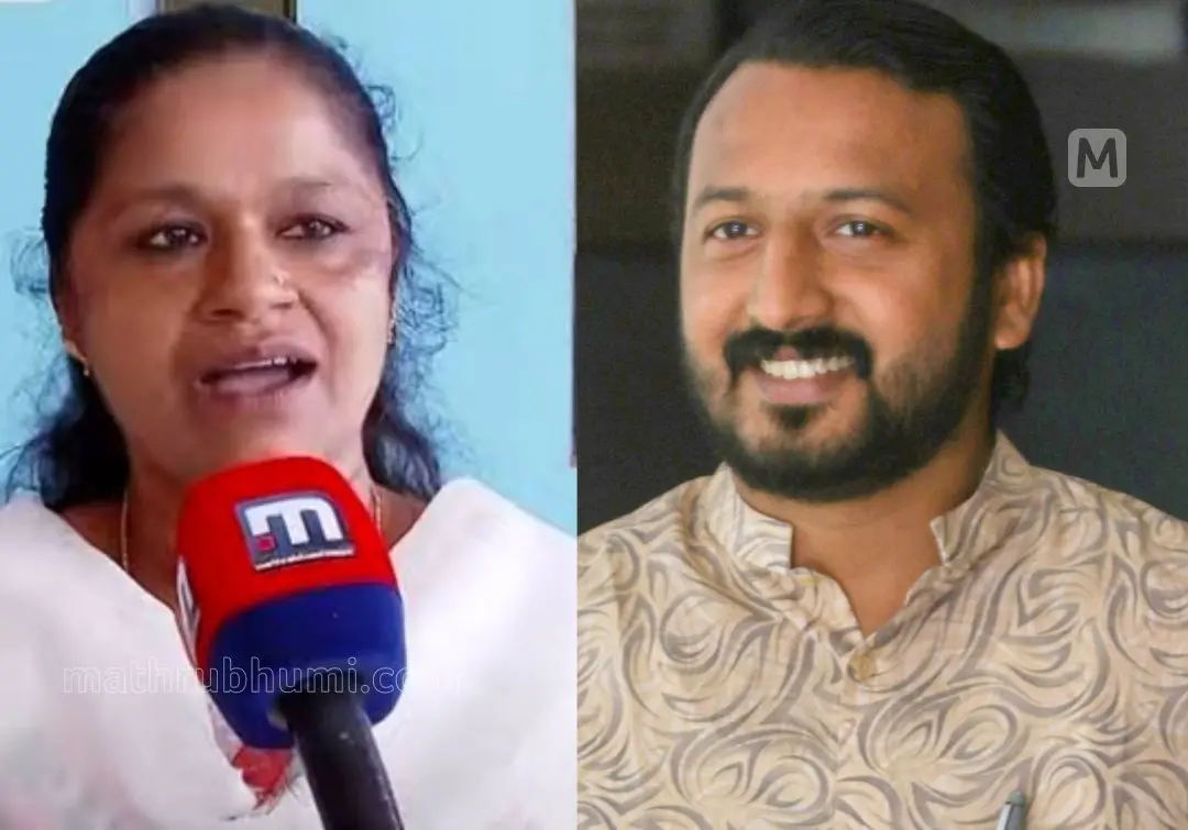 മിനി ചന്ദ്രൻ, രാഹുൽ മാങ്കൂട്ടത്തിൽ | Image courtesy: Mathrubhumi news screengrab and mathurbhumi