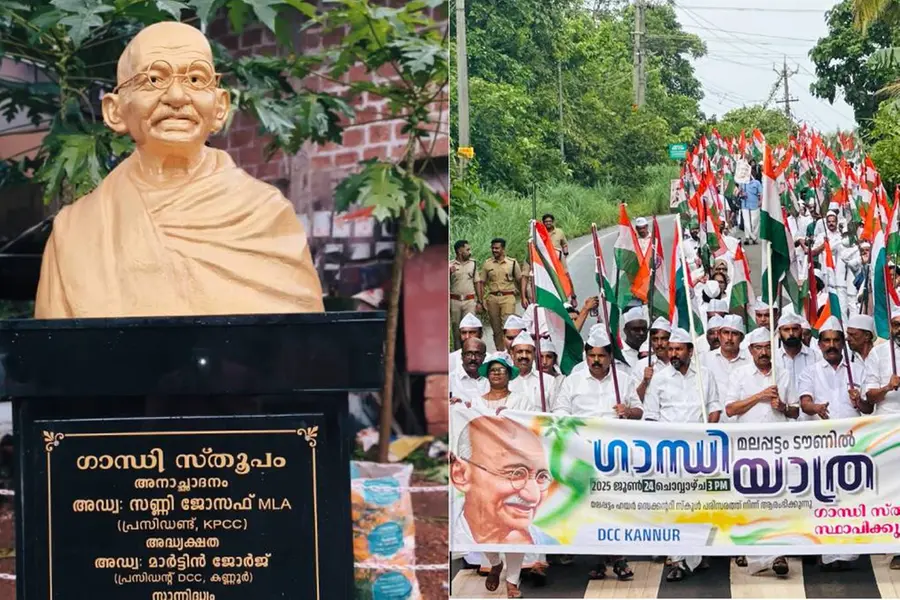 പാർട്ടി ഗ്രാമത്തിലെ മഹാത്മാഗാന്ധി; മലപ്പട്ടത്തെ പ്രതിമയുദ്ധം