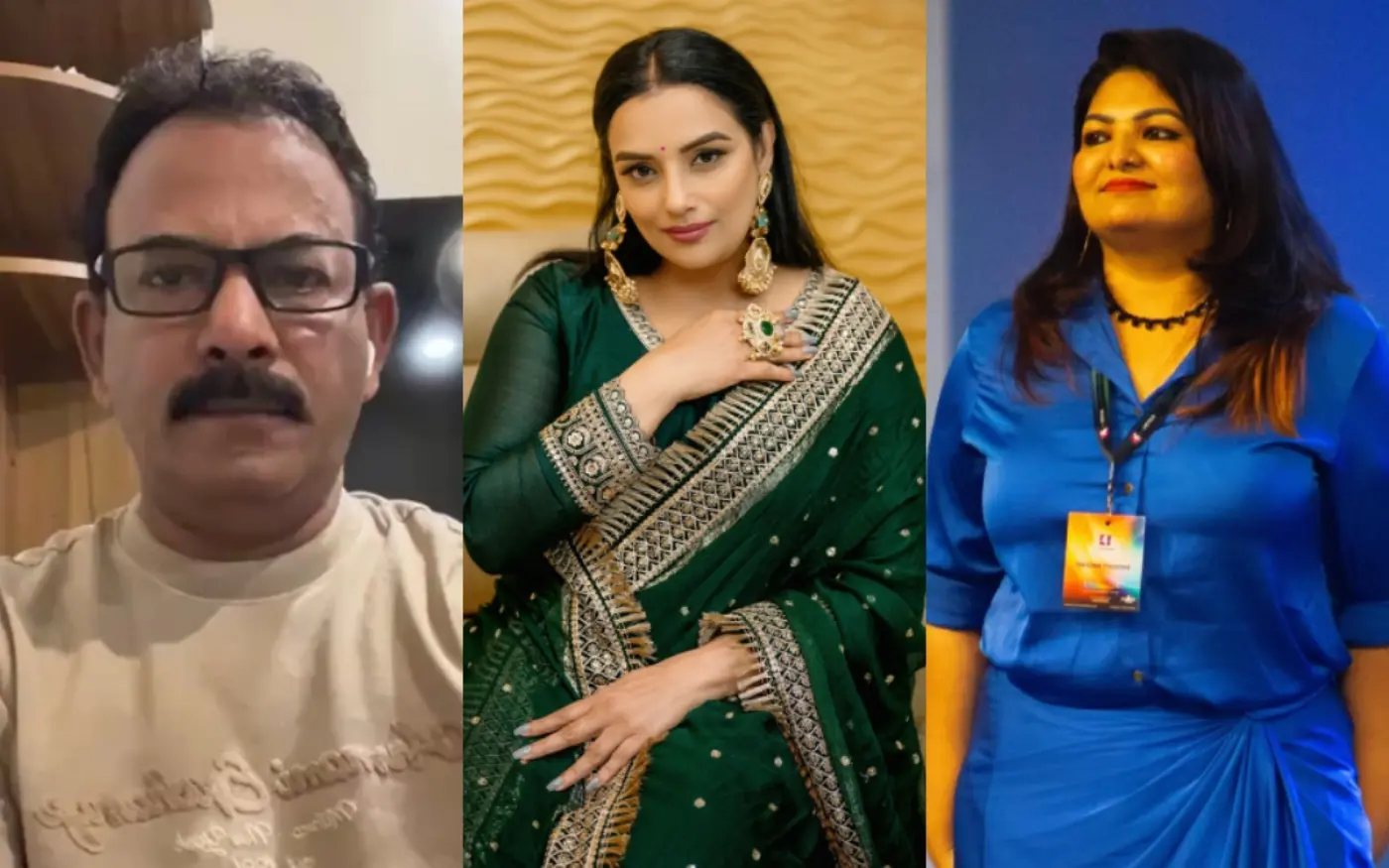 മേജർ രവി, ശ്വേതാ മേനോൻ, സാന്ദ്രാ തോമസ് | Photos: Facebook