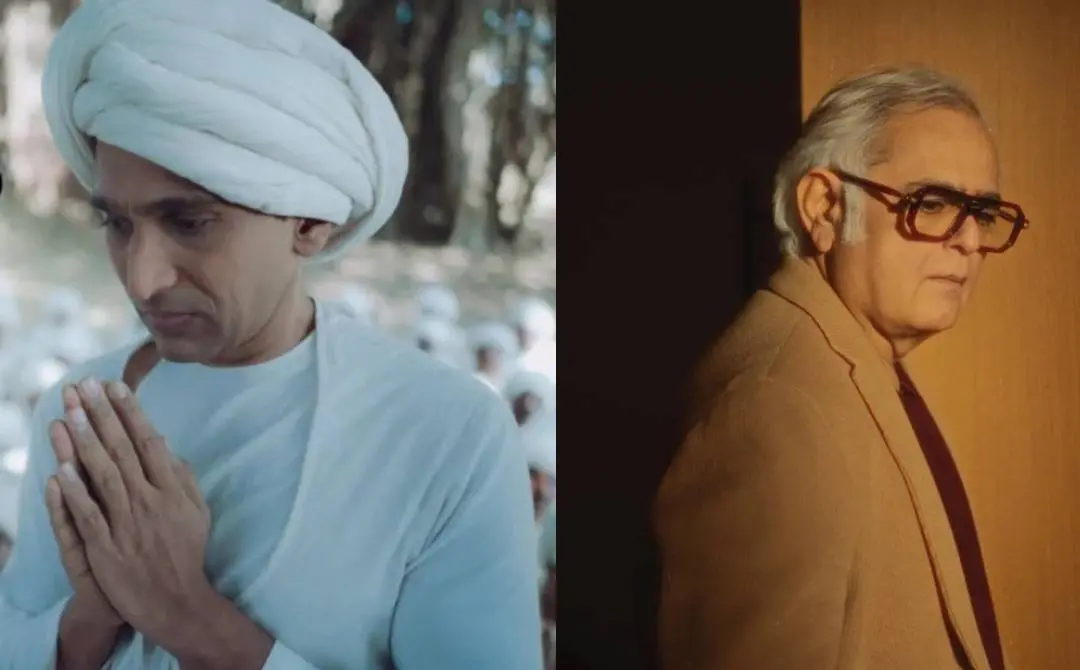 മഹാത്മാ ഗാന്ധിയായി പ്രതീക്, സംവിധായകൻ ഹൻസൽ മേത്ത | ഫോട്ടോ: അറേഞ്ച്ഡ്