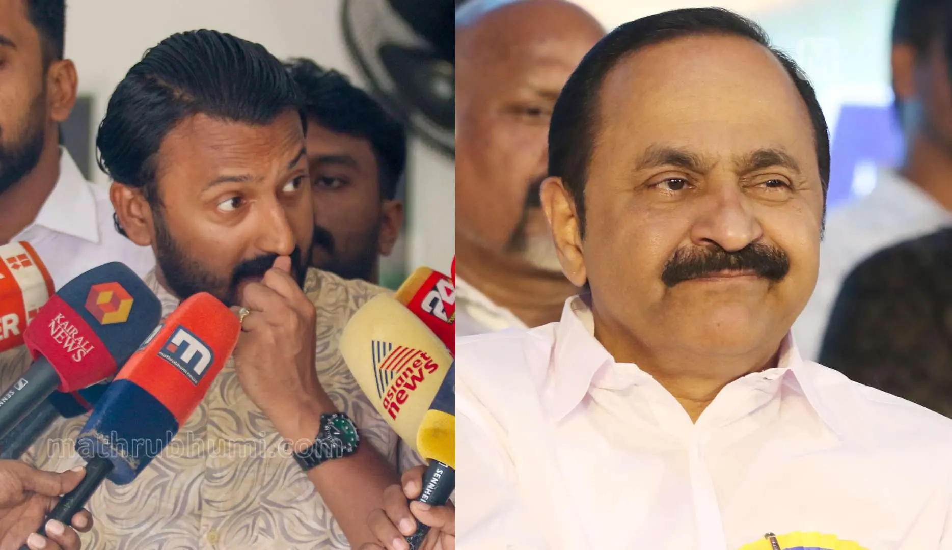 രാഹുൽ മാങ്കൂട്ടത്തിൽ, വി.ഡി. സതീശൻ | Photo: മാതൃഭൂമി