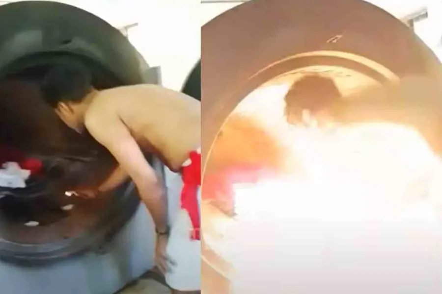 സംസ്‌കാര ചടങ്ങിനിടെ അപകടം; കർപ്പൂരം കത്തിക്കുന്നതിനിടെ വാതക ശ്മശാനത്തിൽനിന്ന് തീ പടർന്നു,പൊള്ളലേറ്റു