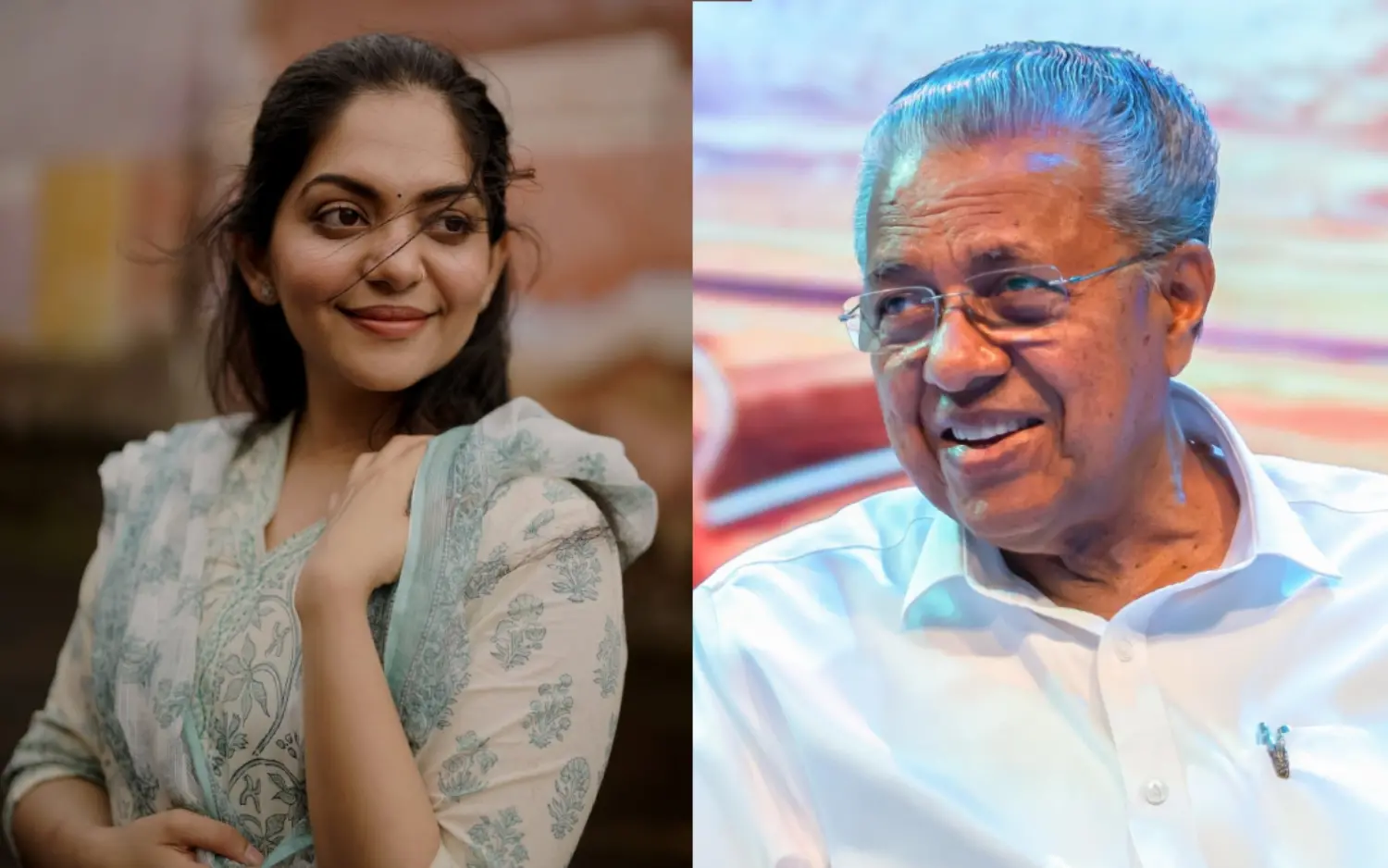 അഹാന കൃഷ്ണ, മുഖ്യമന്ത്രി പിണറായി വിജയൻ | Photos: instagram.com/ahaana_krishna, facebook.com/PinarayiVijayan
