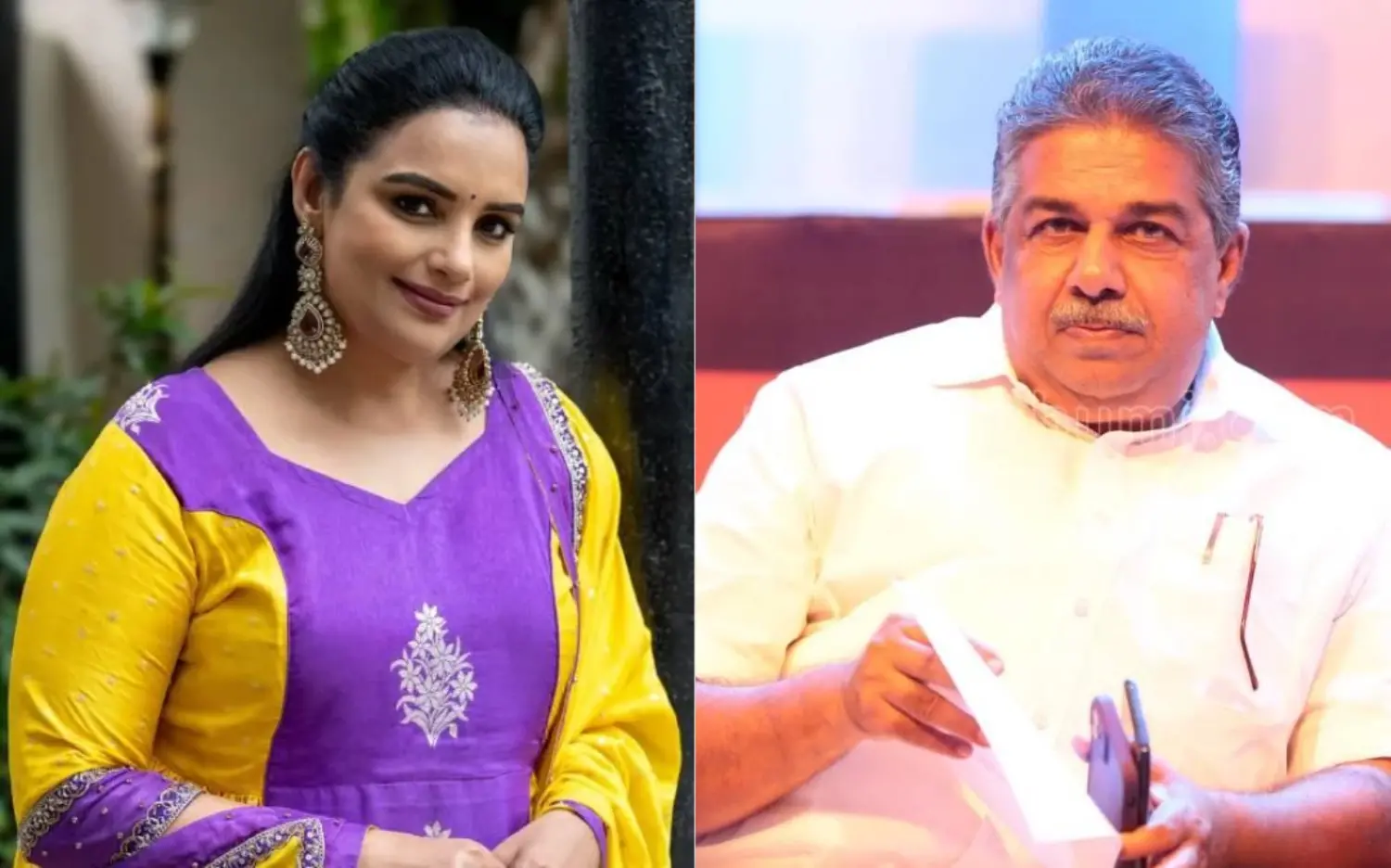 ശ്വേതാ മേനോൻ, സജി ചെറിയാൻ | Photos: Facebook, Mathrubhumi