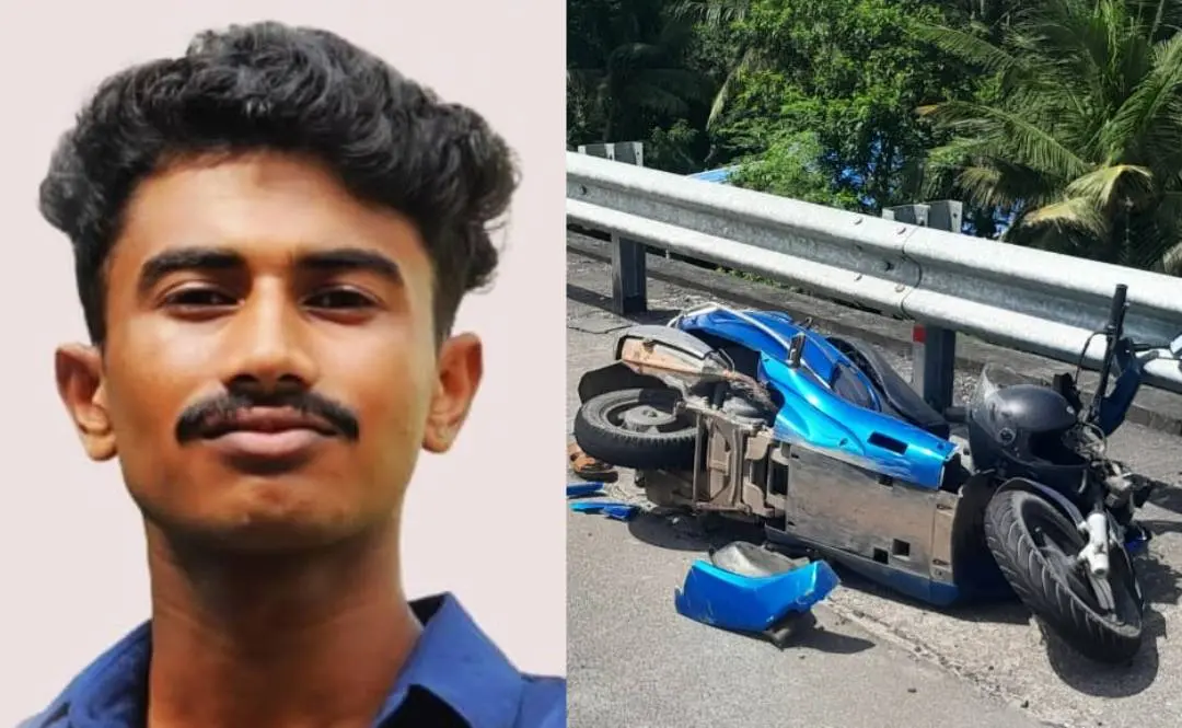 മരിച്ച ധനജ്ഞയ്, അപകടത്തില്പ്പെട്ട സ്കൂട്ടര് മറിഞ്ഞ നിലയില്