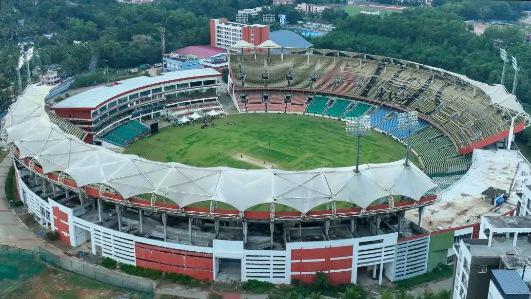 കാര്യവട്ടം ഗ്രീന്‍ഫീല്‍ഡ് സ്റ്റേഡിയം |ഫോട്ടോ:മാതൃഭൂമി