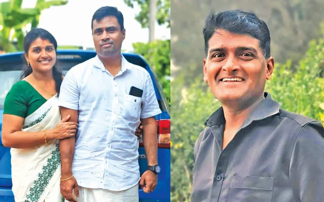 ശ്രീനാഥിന്റെ ഇളയ സഹോദരി ശ്രീദേവിയും ഭർത്താവായ എം.എൻ. വിപിനും, ശ്രീനാഥ് ബി. നായർ