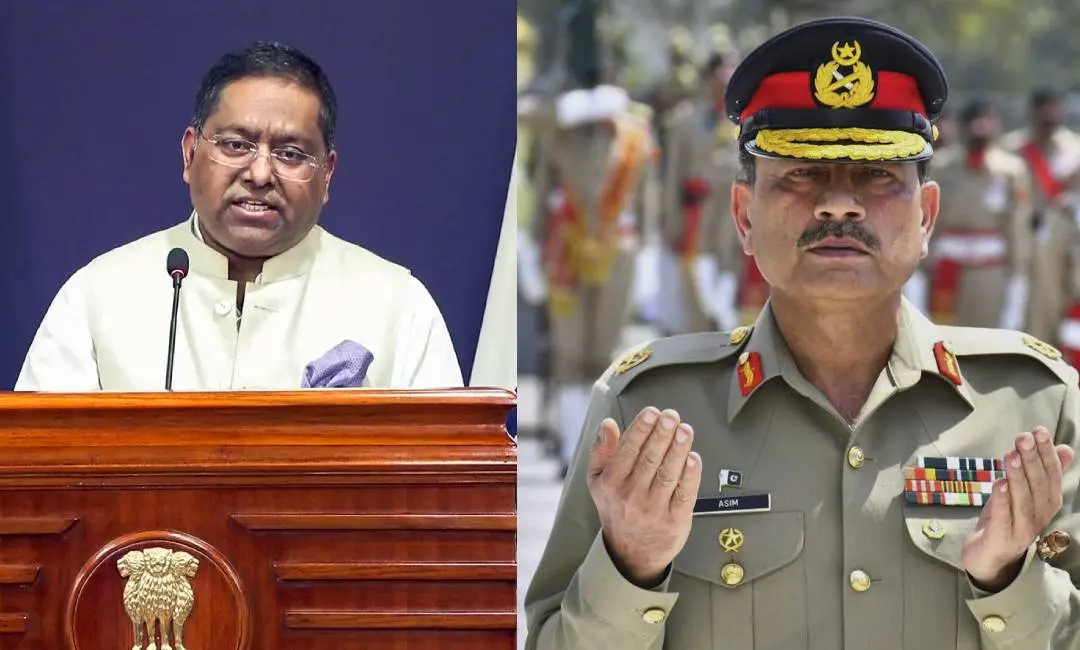 വിദേശകാര്യ വക്താവ് രണ്ദീപ് ജയ്സ്വാള് ( ANI), അസിം മുനിര് ( AP)