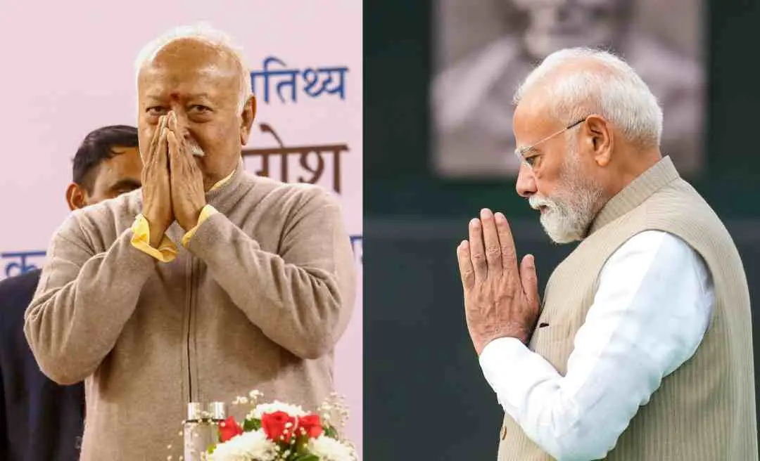 ആര്എസ്എസ് മേധാവി മോഹന് ഭാഗവത്, പ്രധാനമന്ത്രി നരേന്ദ്ര മോദി |ഫോട്ടോ:PTI