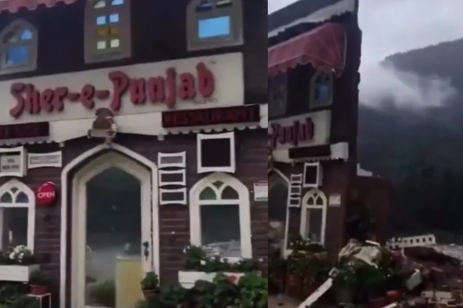 റസ്റ്ററന്റ് ഒലിച്ചുപോയി, ഒരു ചുമർ മാത്രം ബാക്കി; ഞെട്ടിക്കുന്ന ദൃശ്യങ്ങൾ പുറത്ത്