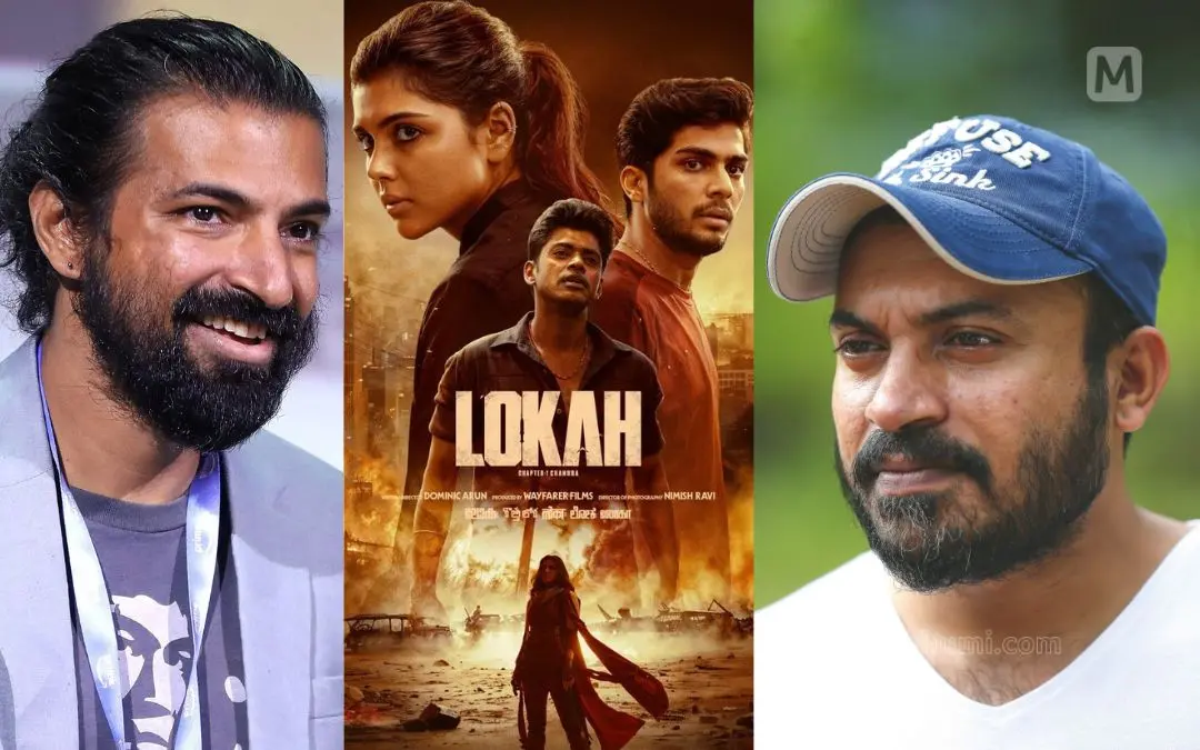 നാഗ് അശ്വിൻ, ലോക എന്ന ചിത്രത്തിന്റെ പോസ്റ്റർ, സൗബിൻ ഷാഹിർ | ഫോട്ടോ: X, വി.പി. പ്രവീൺകുമാർ\ മാതൃഭൂമി
