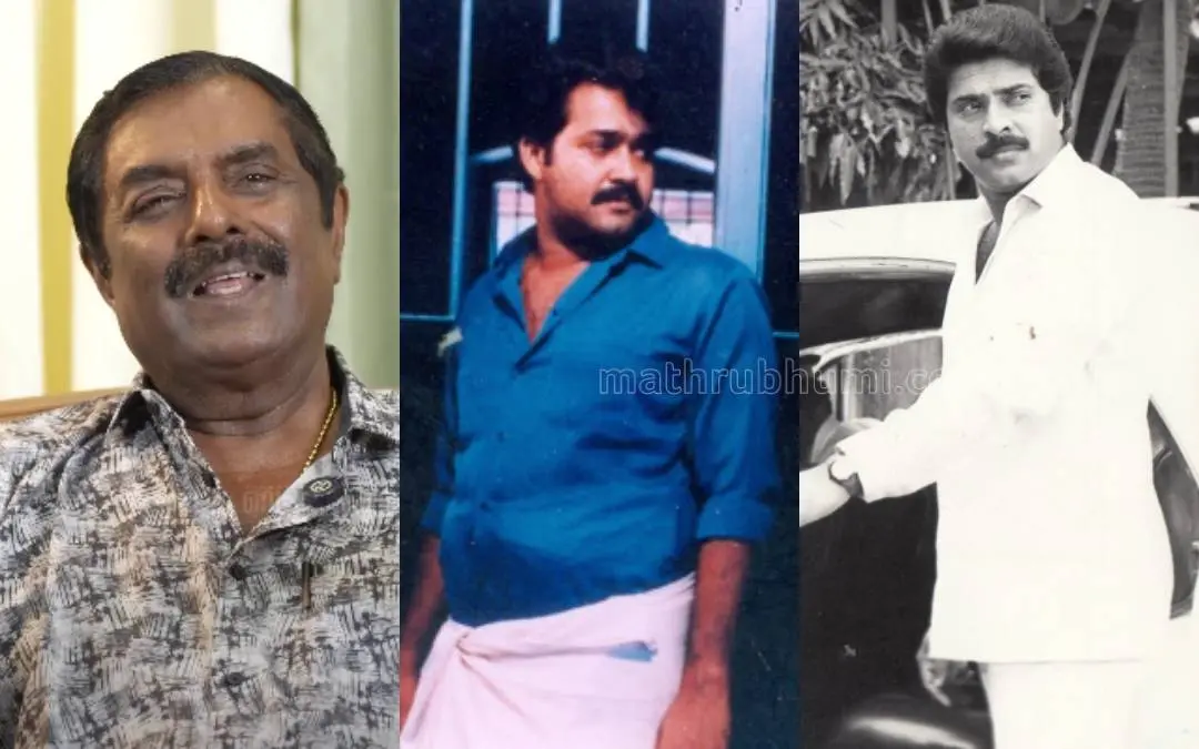 കിരീടം ഉണ്ണി (എന്. കൃഷ്ണകുമാര്), 'കിരീട'ത്തില് മോഹന്ലാല്, മമ്മൂട്ടി 'മുക്തി'യില് | Photo: Screen grab/ YouTube: Vellithira KFPA, Mathrubhumi Archives