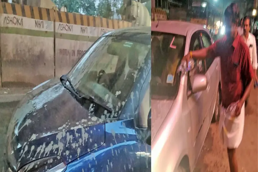 വാഹനങ്ങളുടെ മുകളിലേക്ക് കോൺക്രീറ്റ് മിശ്രിതം അടങ്ങിയവെള്ളം;അരമണിക്കൂറിൽ വിറ്റഴിഞ്ഞത് 72 കുപ്പിവെള്ളം