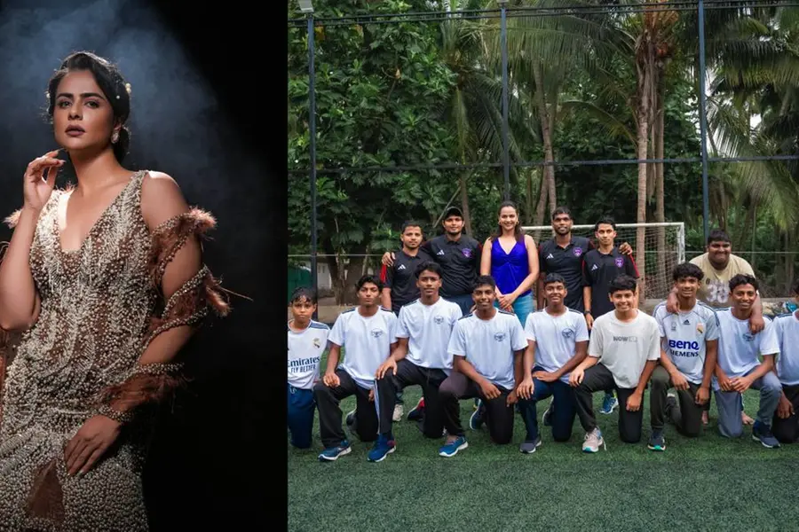 ലക്ഷദ്വീപിലെ കുട്ടിത്താരങ്ങള്ക്ക് കൈത്താങ്ങായി 'മാമാങ്കം' നായിക, ഫുട്ബോൾ കിറ്റ് വിതരണംചെയ്തു