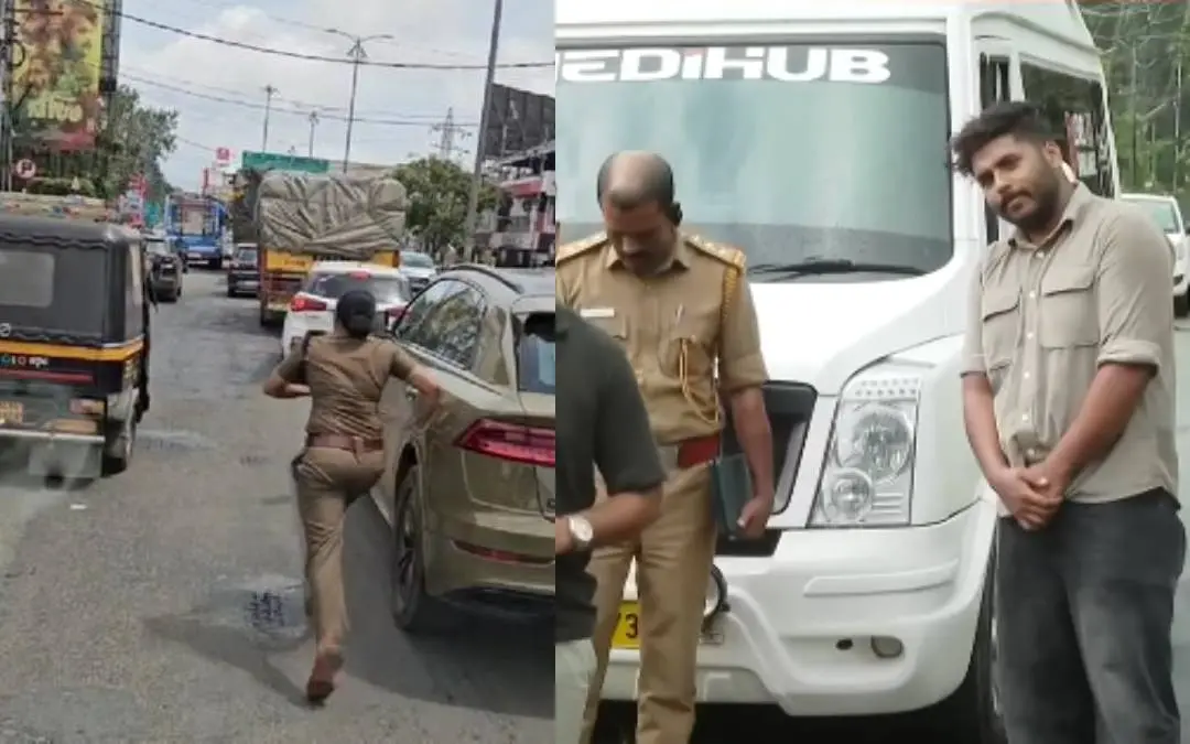 ആംബുലൻസിന് വഴിയൊരുക്കാൻ ഓടുന്ന വീഡിയോയിൽനിന്ന്, ആംബുലൻസ് ഡ്രൈവർ ഫൈസൽ
