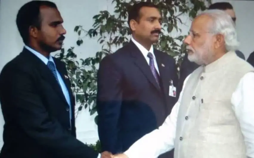 Shinsmon seen with PM Modi