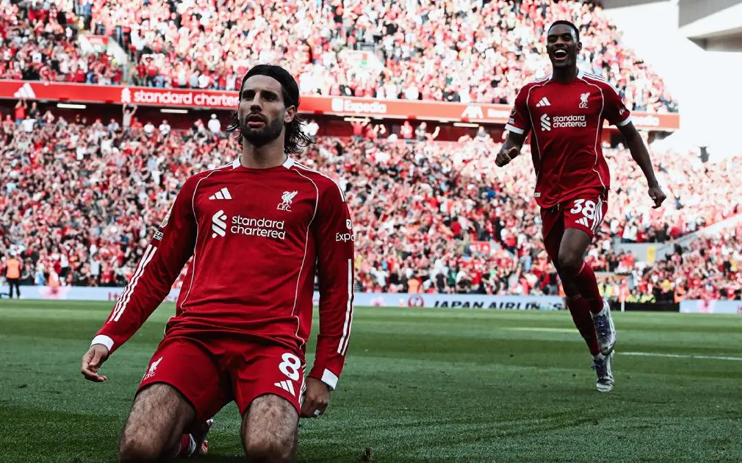 ലിവർപൂൾ താരങ്ങളുടെ ​ഗോളാഘോഷം | X.com/liverpool