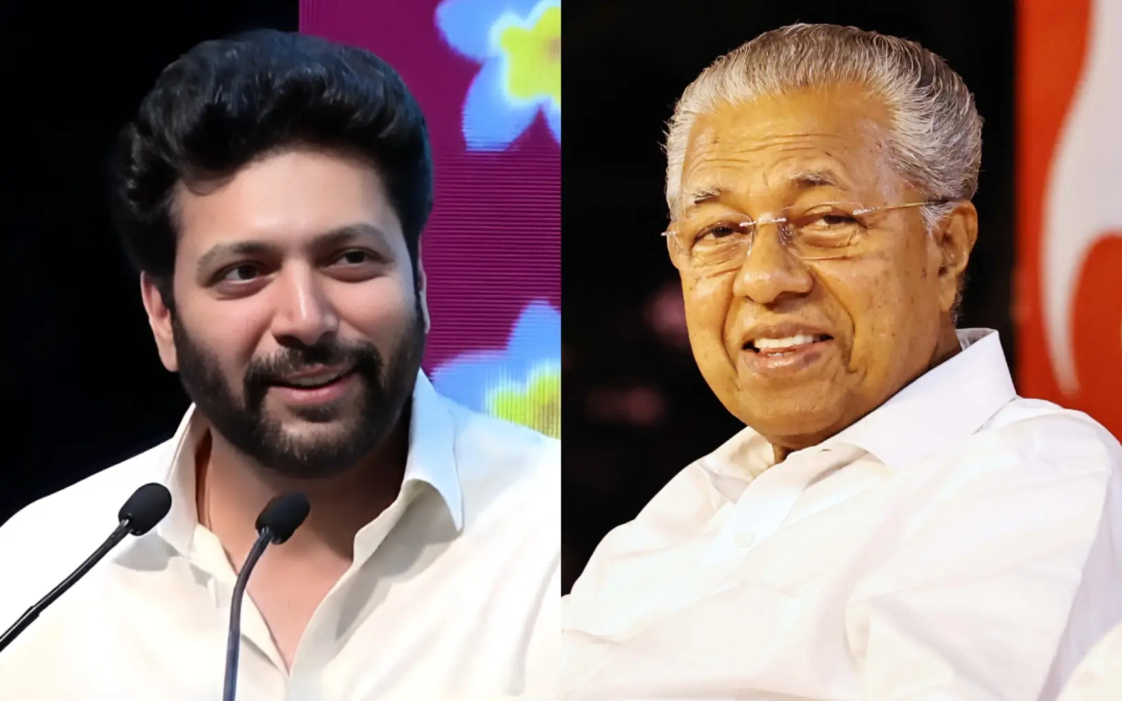 രവി മോഹൻ ഓണം വാരാഘോഷത്തിന്റെ ഉദ്ഘാടന ചടങ്ങിൽ സംസാരിക്കുന്നു, മുഖ്യമന്ത്രി പിണറായി വിജയൻ