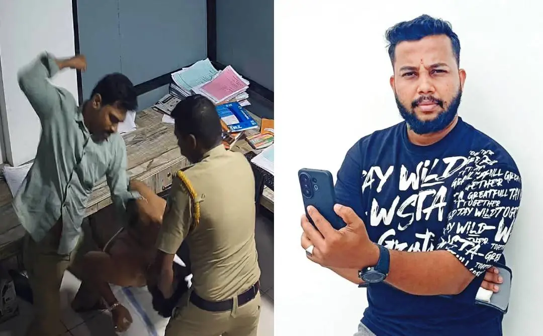 പോലീസ് മര്ദനത്തിന്റെ ദൃശ്യം, സുജിത്ത് | ഫോട്ടോ: മാതൃഭൂമി