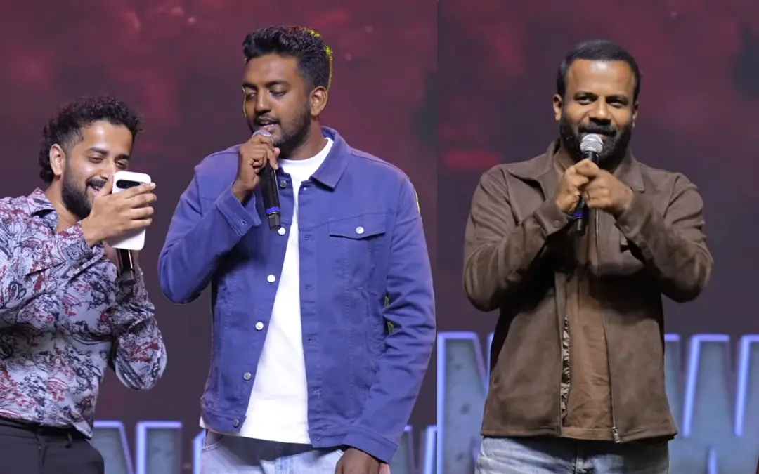 അരുണ് കുര്യനും ചന്തു സലിമും 'കിളിയേ കിളിയേ' പാടുന്നു, ജേക്സ് ബിജോയ് | Photo: Special Arrangement