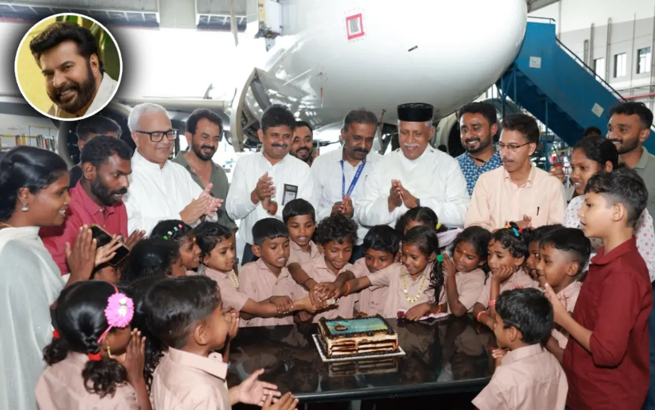 മമ്മൂട്ടിയുടെ അതിഥികളായി അട്ടപ്പാടിയില് നിന്ന് വിനോദയാത്രയ്ക്കെത്തിയ കുട്ടികള് അദ്ദേഹത്തിന്റെ ജന്മദിനം കേക്ക് മുറിച്ച് ആഘോഷിക്കുന്നു