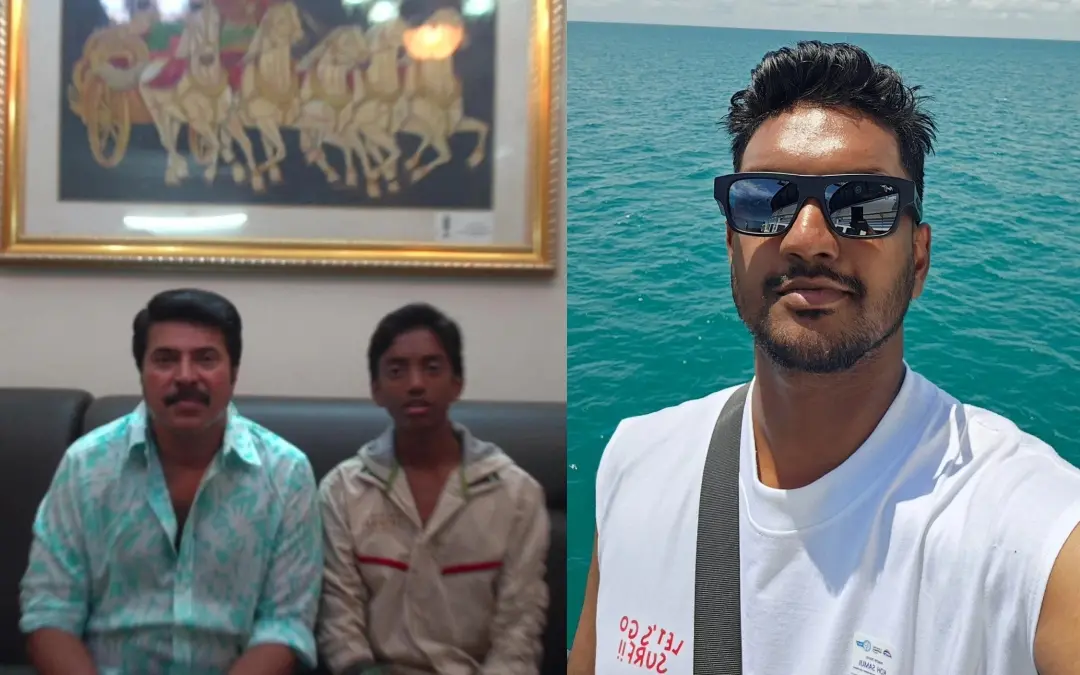 ചന്തു സലിംകുമാര് മമ്മൂട്ടിക്കൊപ്പം (കുറിപ്പിനൊപ്പം പങ്കുവെച്ച പഴയ ചിത്രം), ചന്തു സലിംകുമാര് | Photo: Facebook/ Chandu Salimkumar