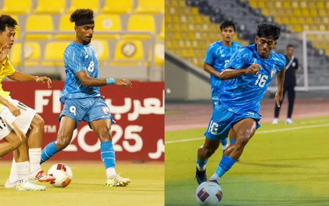 മത്സരത്തിനിടെ ഇന്ത്യൻ താരങ്ങൾ | ഫോട്ടോ - x.com/IndianFootball
