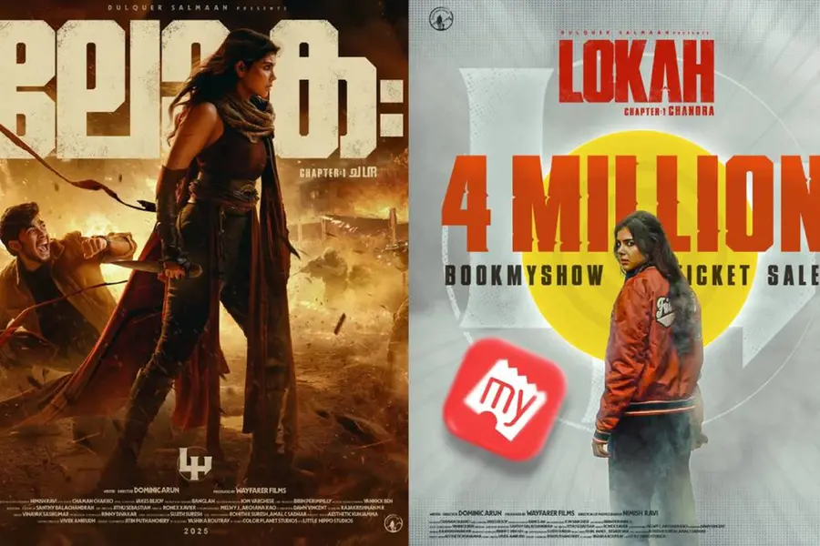 ബുക്ക് മൈ ഷോ ടിക്കറ്റ് സെയില്സില് 40 ലക്ഷം കടന്ന് 'ലോക- ചാപ്റ്റര് വണ്: ചന്ദ്ര'