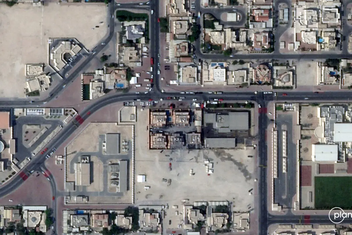 This satellite photo provided by Planet Labs PBC shows a compound targeted on Tuesday Sept. 9 by an Israeli airstrike, in Doha, Qatar | Photo: AP