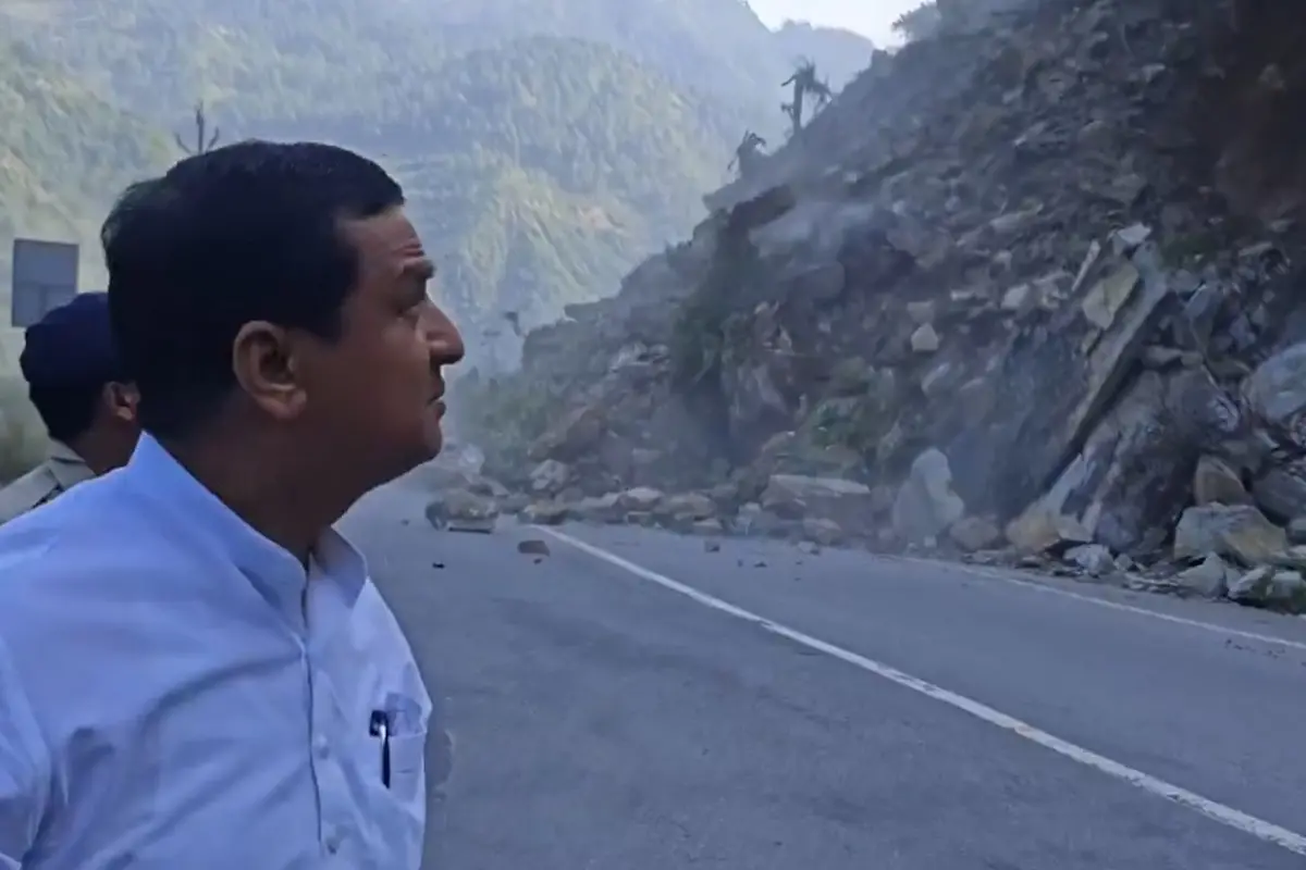 BJP MP Anil Baluni's narrow escape from landslide | Photo: X/@anil_baluni