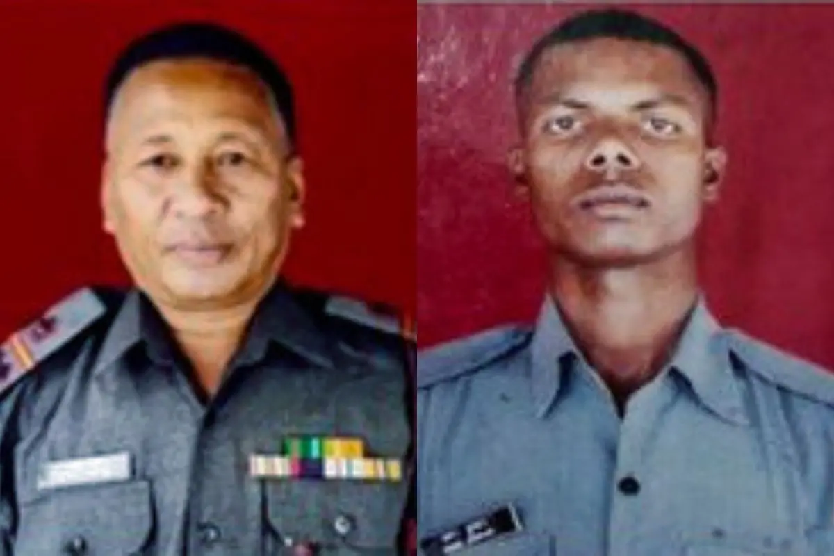 Nb Sub Shyam Gurung (58) and Rifleman G.D. Kashav (29), who lost their life in a terrorist attack on an Assam Rifles vehicle in Nambol Sabal area, in Imphal on Friday | Photo: ANI