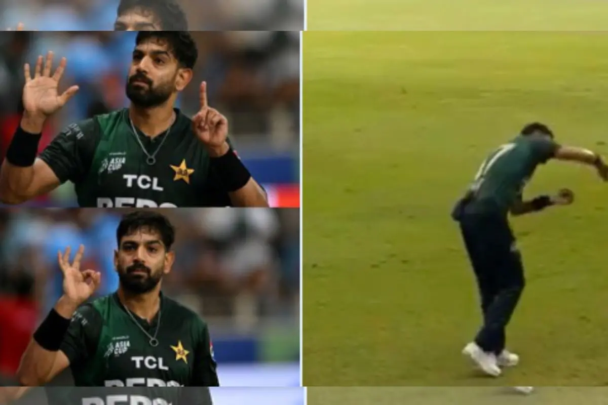 Haris Rauf's controversial gesture. | Screengrab/X